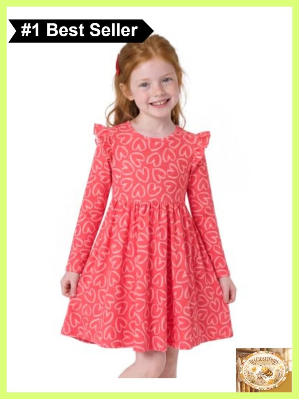Stelle Girls Cotton Long Sleeve Dress with Pockets